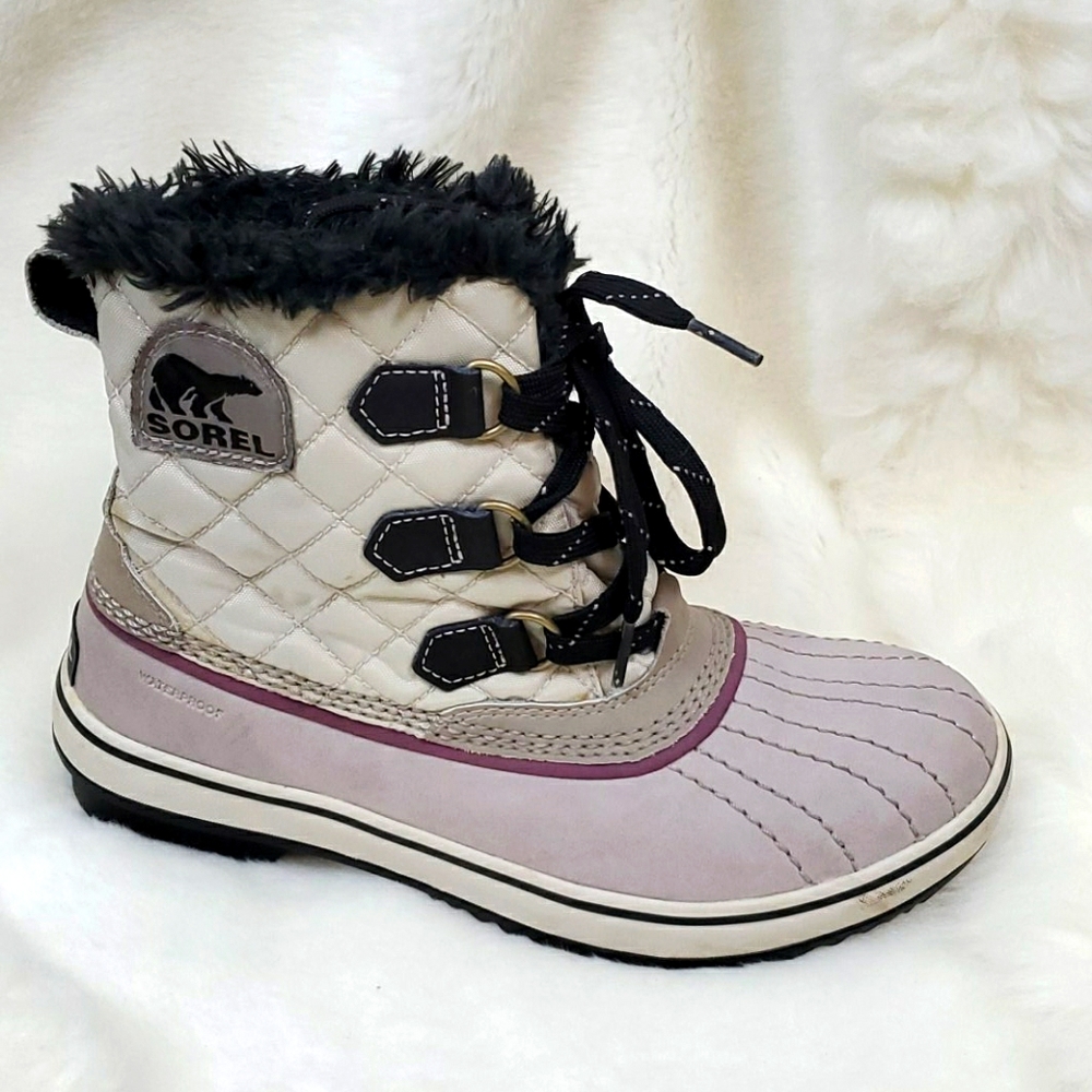 Sorel Waterproof Winter Lace Up Boots Women US 7 Black Warm Durable